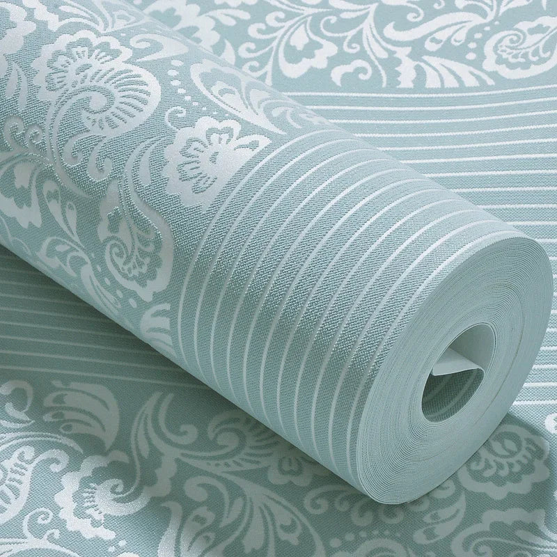 papier peint floral relief classique beige marron rose bleu blanc doré imperméable