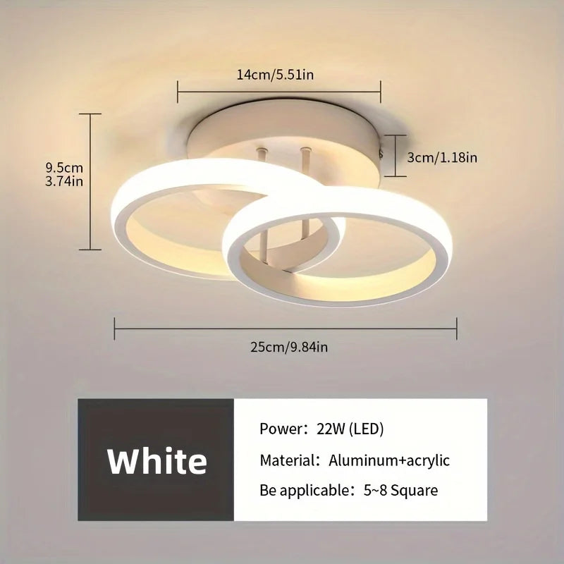 plafonnier led moderne minimaliste acrylique blanc noir toucher interrupteur chambre salon cuisine
