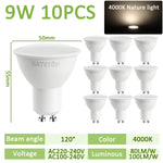 projecteur led gu10 9w blanc moderne 120 degrés 3000k 4000k 6000k transparent salon