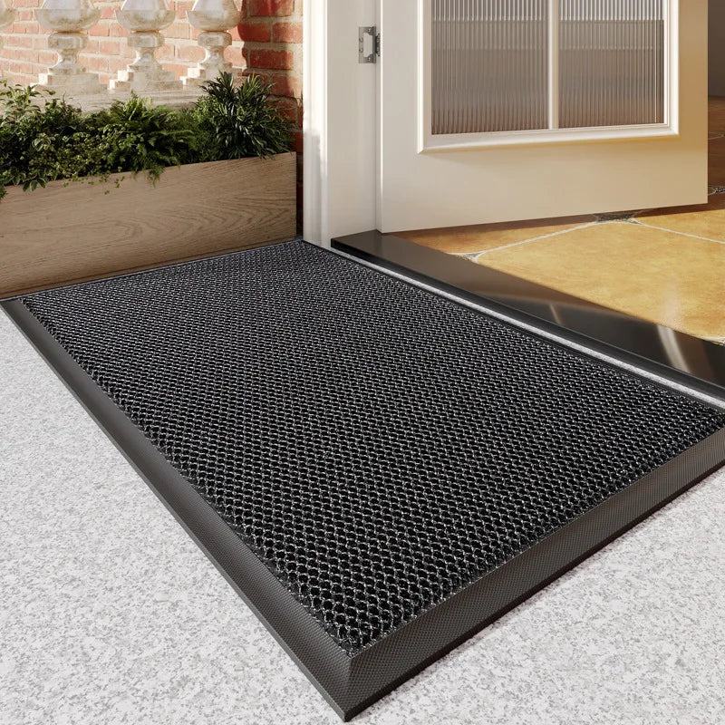 tapis d'entrée moderne imperméable 45x75cm 60x90cm noir structure 3D salon hall familial