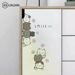 sticker mural cartoon chats mignons gris rose smile salon chambre enfants pvc opaque