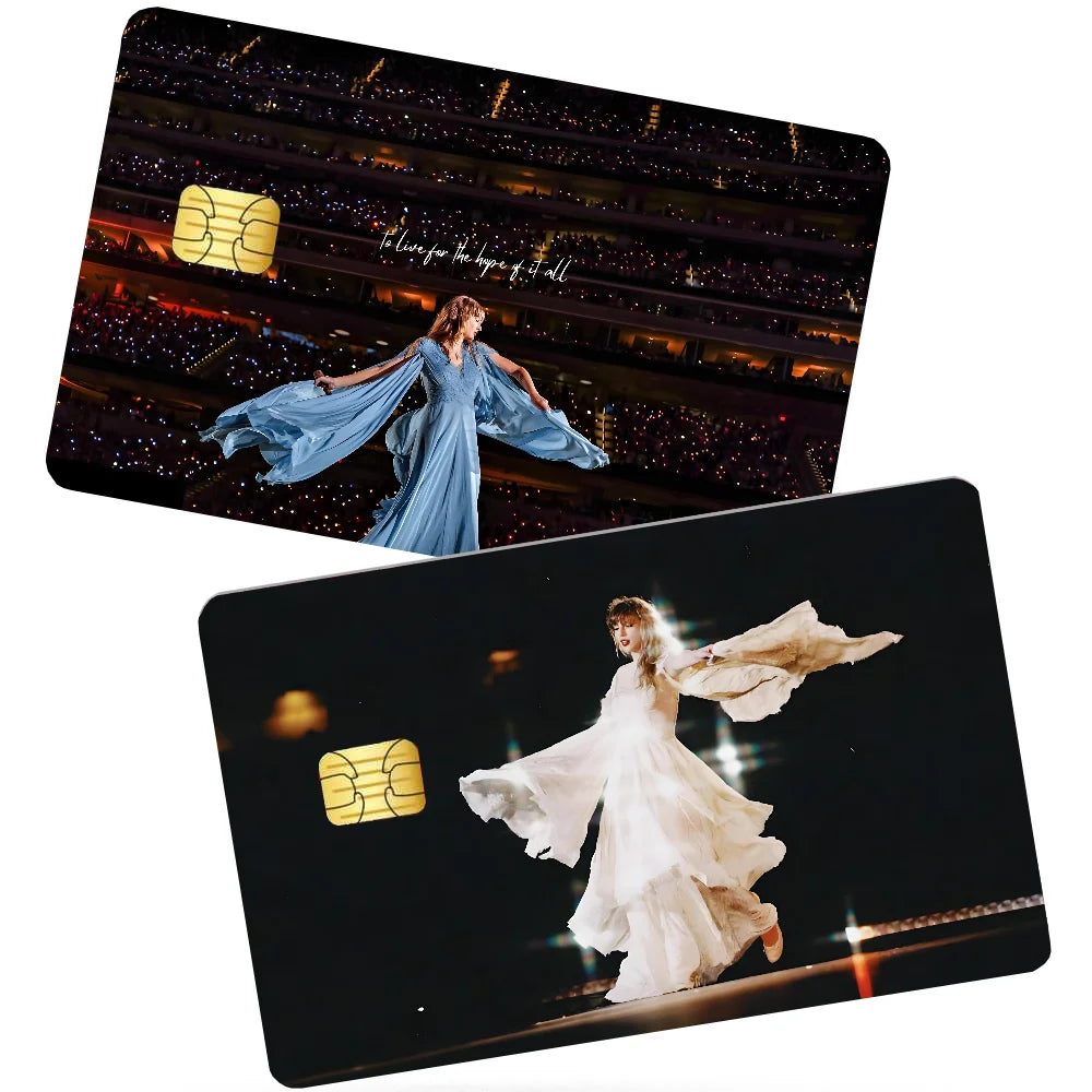 autocollants adhésifs cartes bancaires personnalisées danseur scène espoir bleu clair moderne amovibles