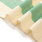 serviette plage coton vert clair beige rayures moderne absorbante entretien facile océan noël franges