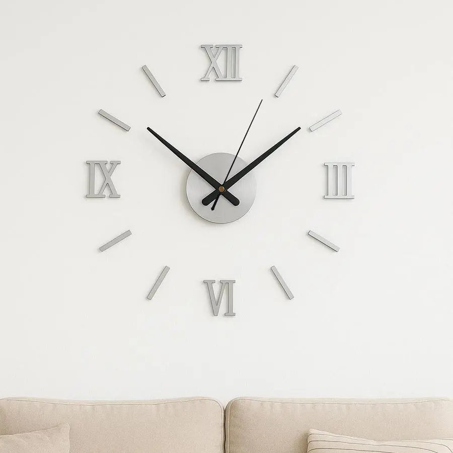 horloge murale moderne minimaliste 45cm aiguilles numéros romains noir doré rose doré argenté