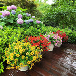bouquets artificiels violet vert modernes decoration exterieure intérieure 35cm fleurs feuilles
