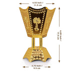 bougeoir incense métal argent or croix sculptées points dorés artisanal salon décoration