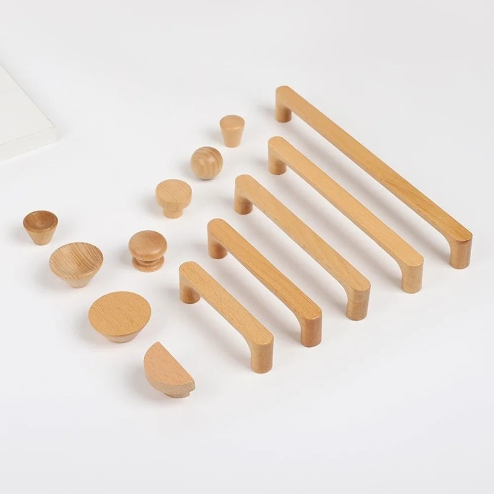poignées meuble bois naturel brun minimaliste nordique grain arrondi éco designintérieur