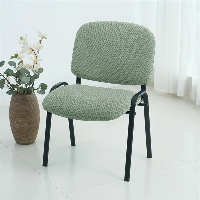 housse chaise tissu jacquard polyester moderne beige clair protection salle manger universelle adjustablewashing slipcover