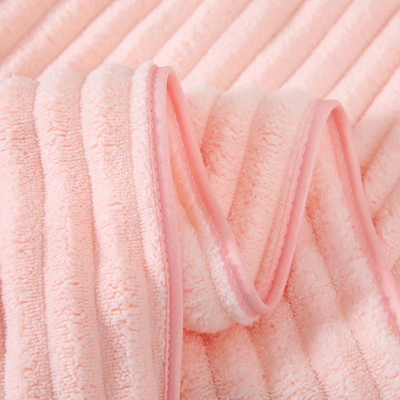 serviette bain rapide absorbante lavable machine rayée moderne blanche rose gris bleuclair