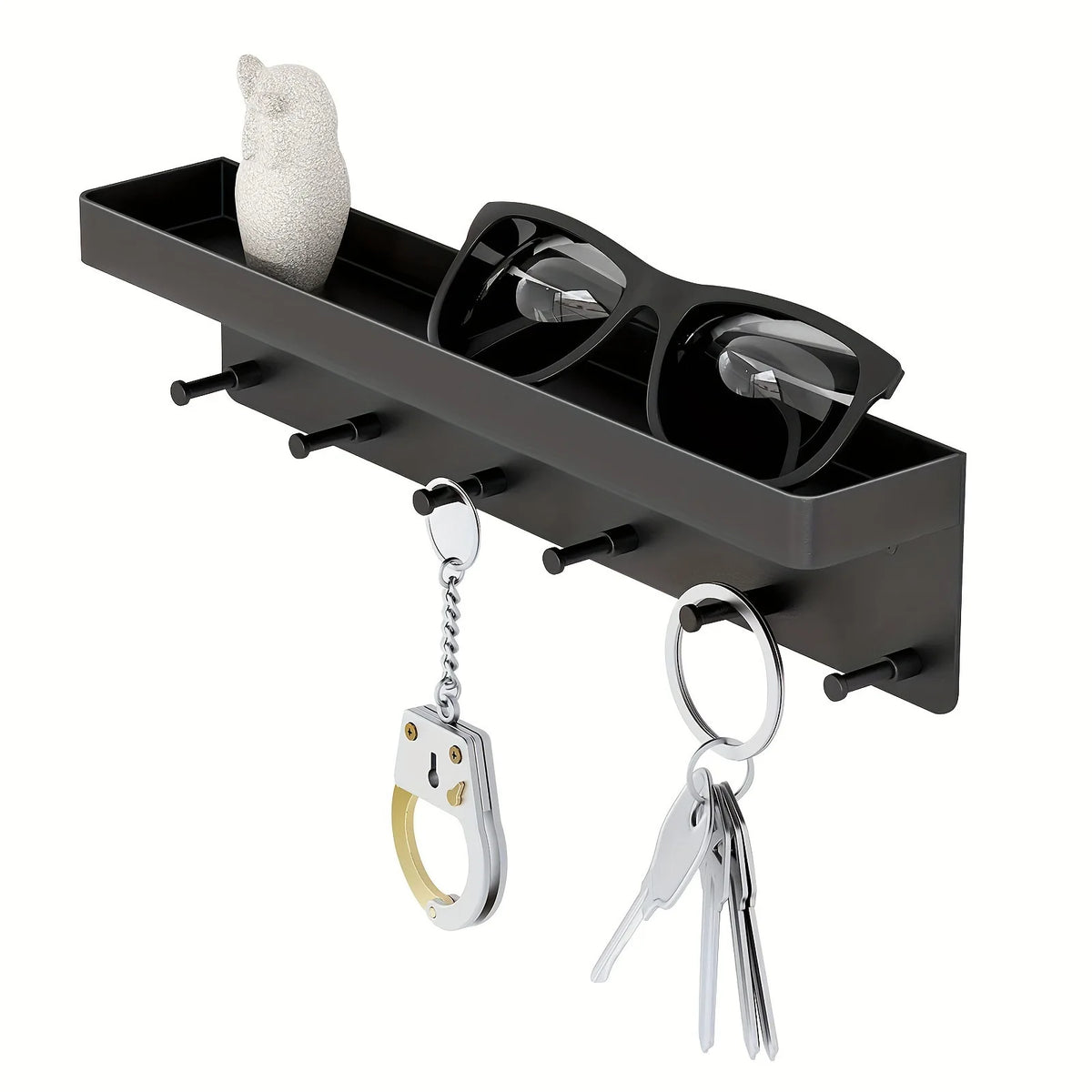 porte clés mural adhésif noir blanc moderne porte carte porte verres