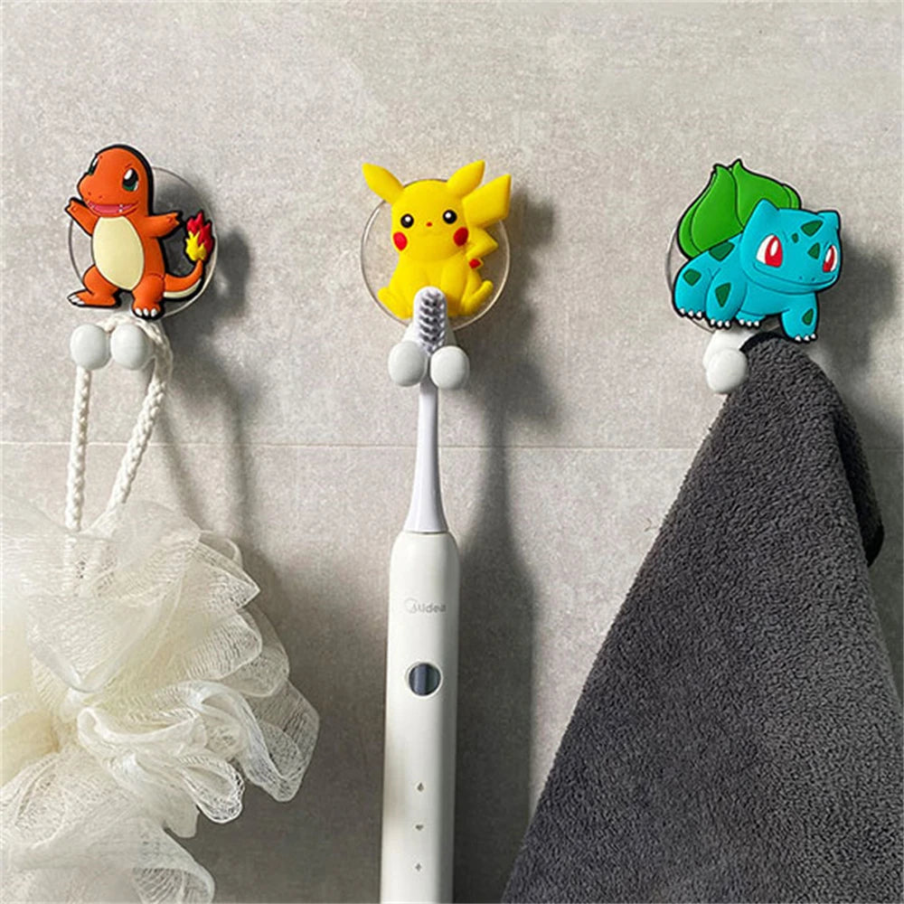 porte brosse dents murale pokemon pikachu squirtle bulbasaur ventouse salle bain