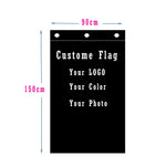 drapeau personnalisable 90x150cm noir uni classique hd digital printing polyester