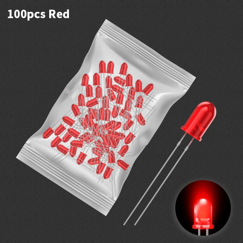 diodes led transparentes vert rouge jaune bleu orange simple utilitaire 20pcs 3couleurs 20pcs 5couleurs
