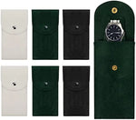 pochettes velours montres bouton pression moderne pratique noir vert gris
