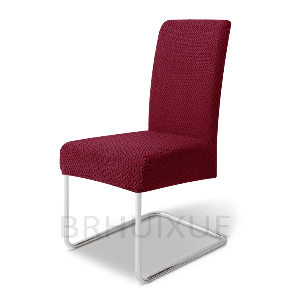 housse chaise tissu jacquard motifs géométriques gris clair moderne protection meuble détachable