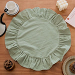 serviette table décorative volants jaune rose vert bleu beige blanc opaquemax
