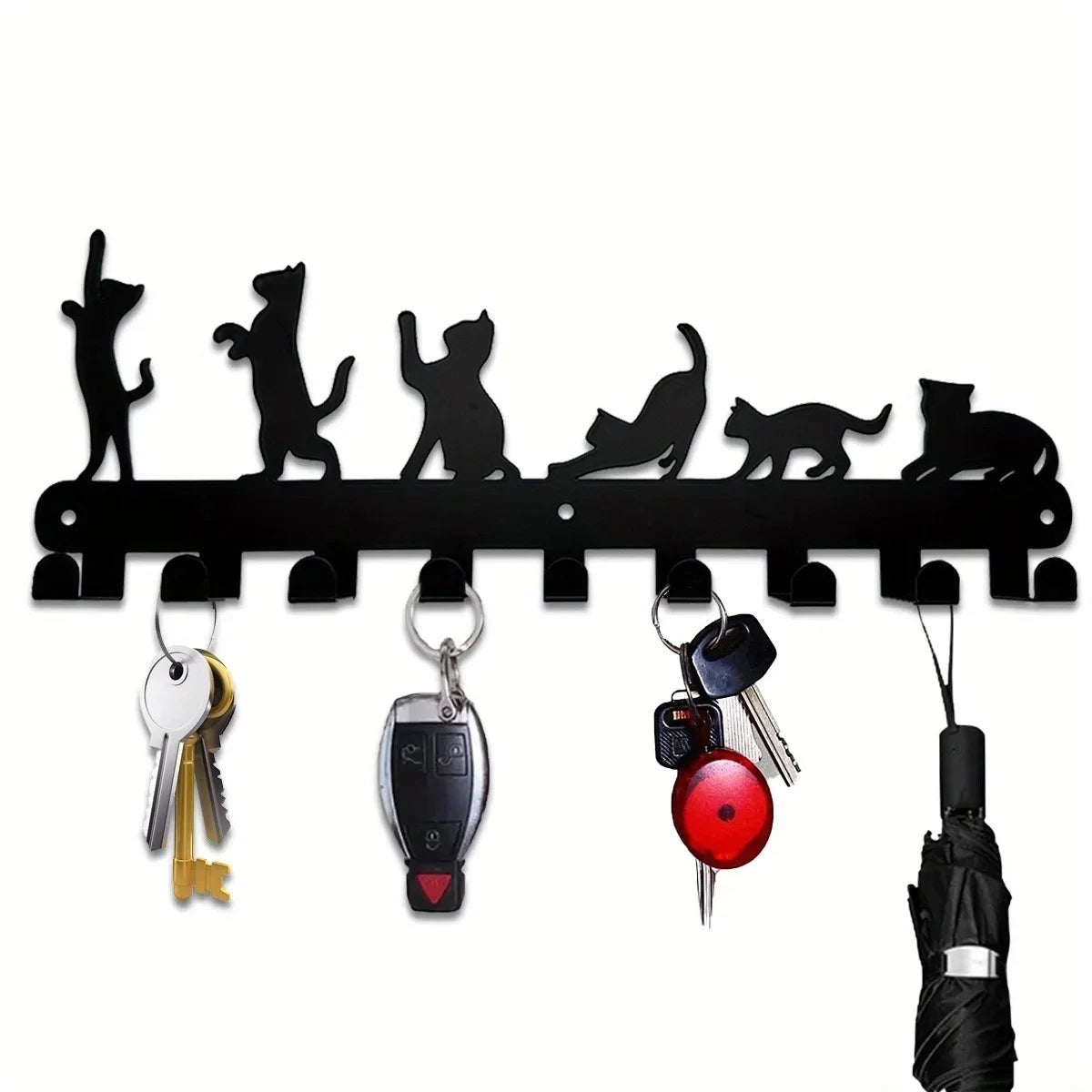 porte clefs mural noir silhouette chien pattes moderne decoration maison objet decoratif