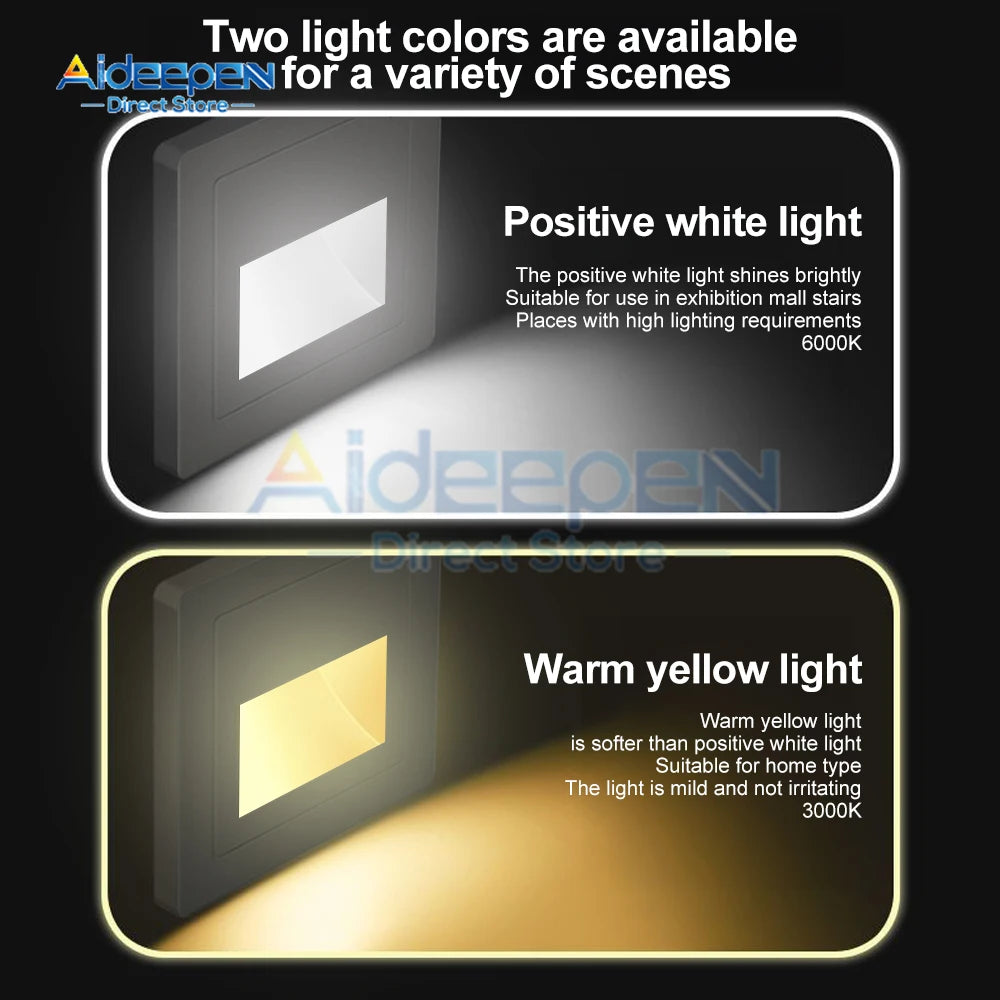 Applique murale LED encastrée pour escalier en couleur gris
