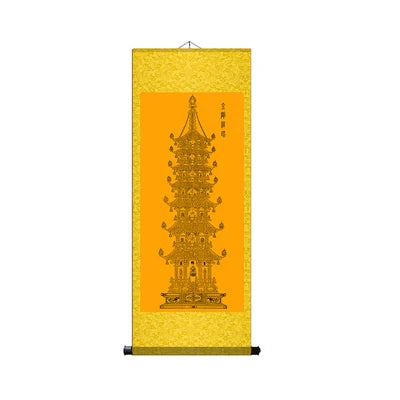 affiche murale calligraphie bouddhiste illustrations religieuses motifs floraux suspendue clips suspension traditionnel