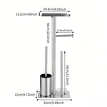 support toilette moderne noir acier inoxydable plaque carrée rouleaux papier toilette brosse wc plateau