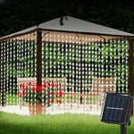 guirlande lumineuse solaire extérieure jaune doré rideau vertical festif romantique ip65 led pvc