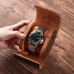 boîte montres cuir marron bleu marine classique amovible