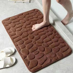 tapis bain antidérapant texture galet coton polyester moderne salle bain sol maison
