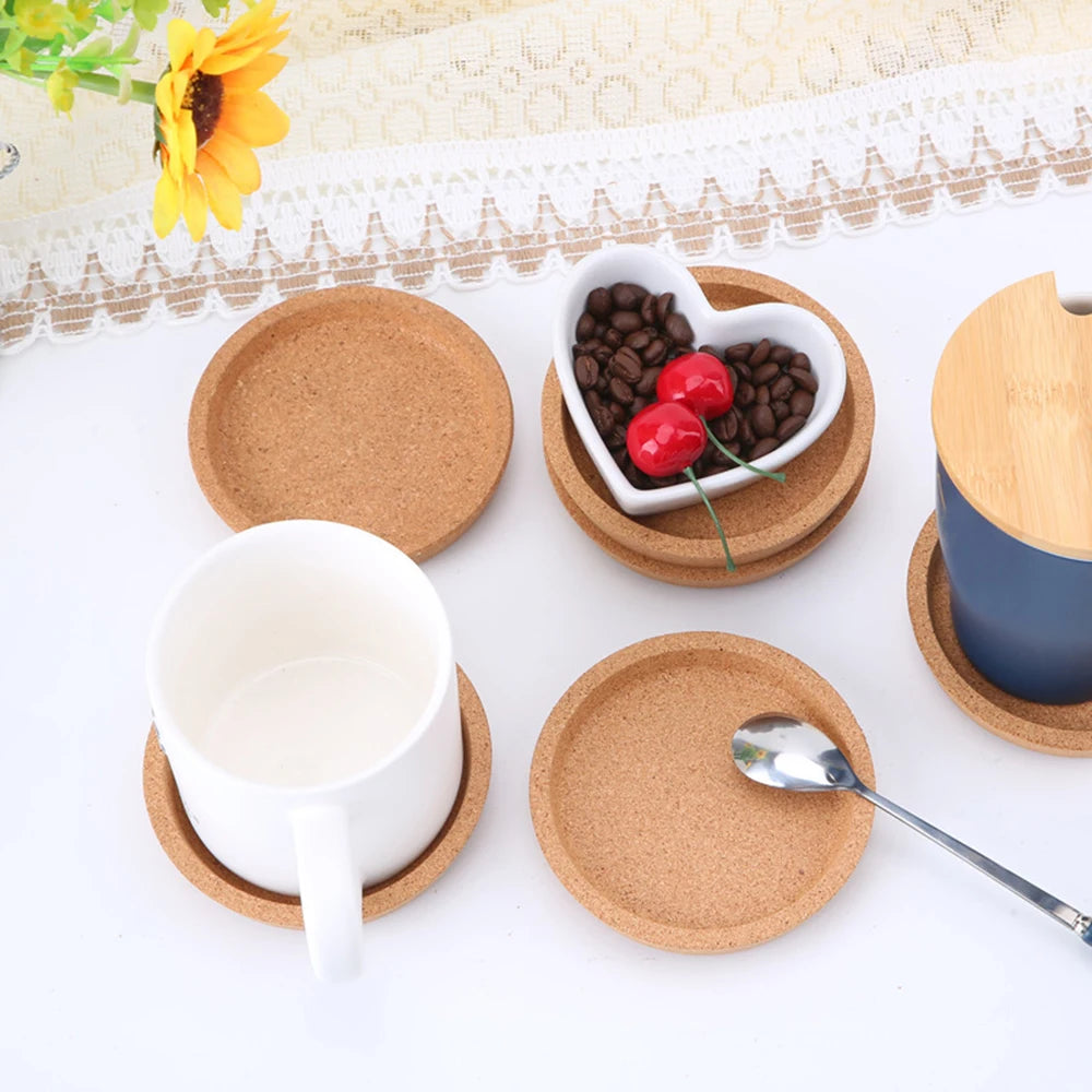 coasters bois marron floral texte tasse cuillère bols décor modernes respectueux environnement