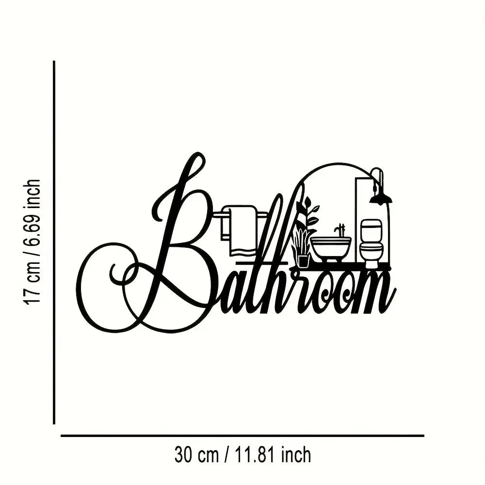 décoration murale moderne salle bain baignoire serviette plante autocollant noir minimaliste graphique chambre