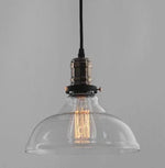 Lampe suspension loft industriel bleue vue de dessous