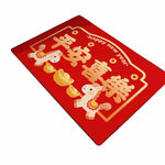 tapis traditionnel chinois rouge motifs lanternes symboles bonheur tissage résistant extérieur porche