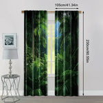 rideau forêt tropicale feuilles palmier vert noir polyester moderne opacité 75x166cm 105x230cm 130x210cm