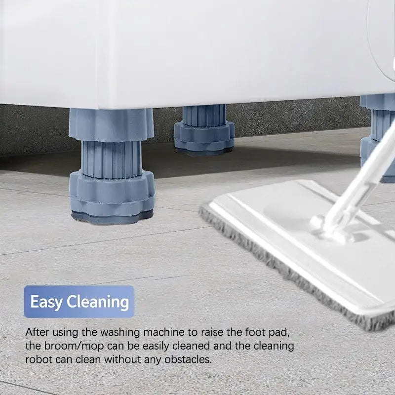 pieds machine laver ajustables gris texture rugueuse moderne télescopiques