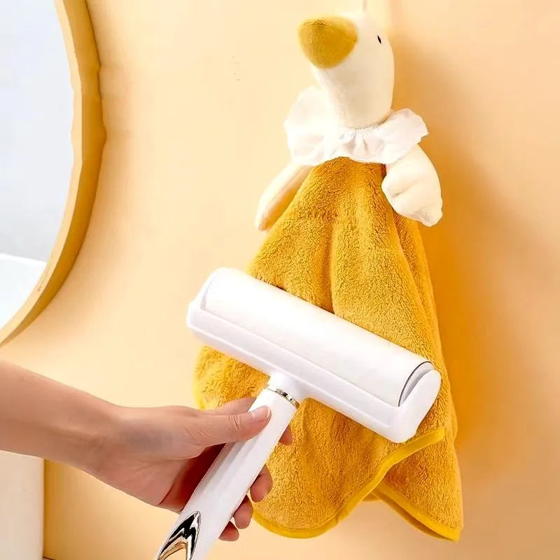 serviette moelleuse canard peluche rose jaune mignonne cuisine salle bain accrochable