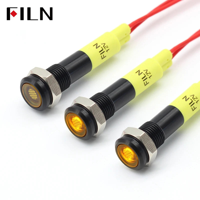 ampoule led 12v 24v bleu rouge vert jaune blanc métal brillant moderne vis câble