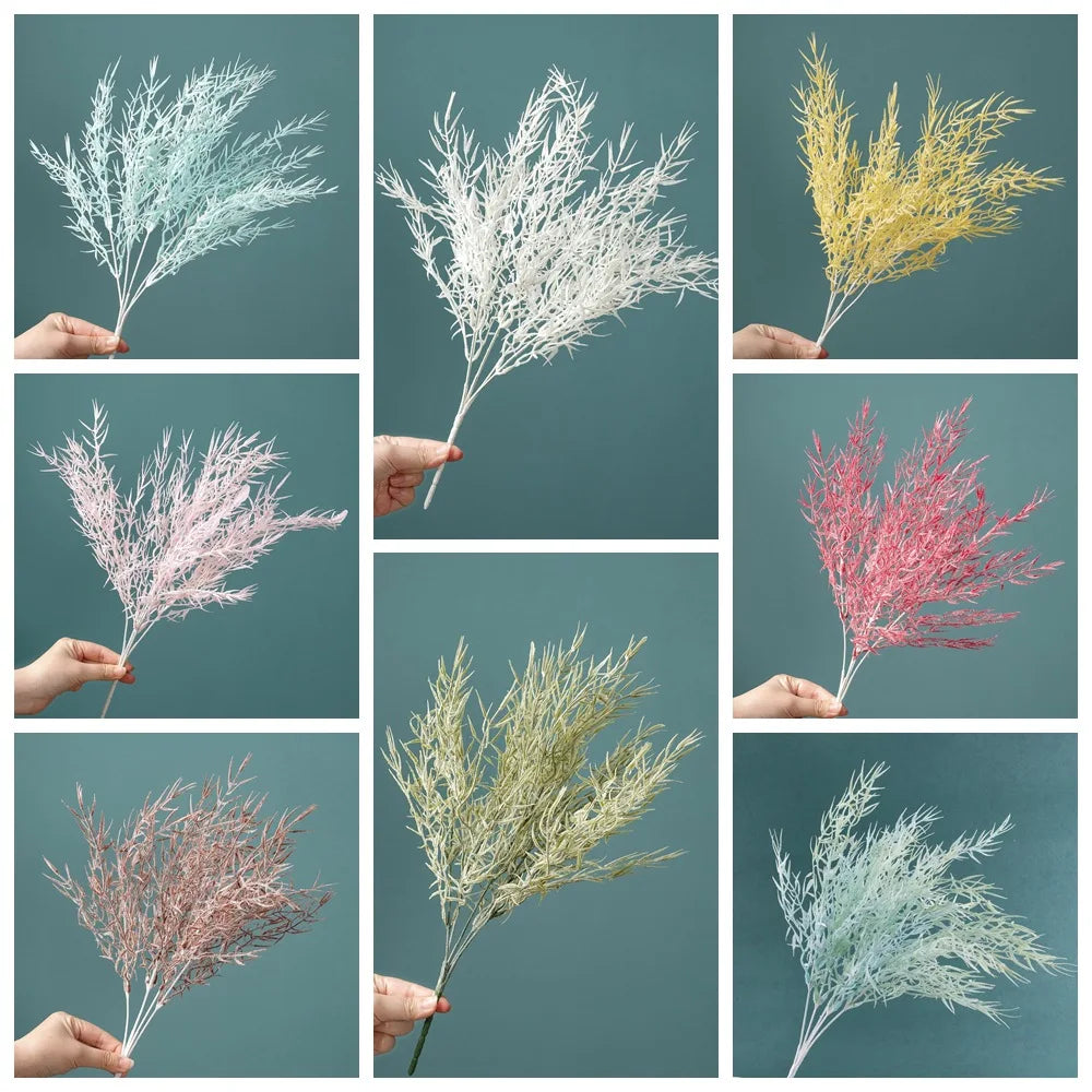 décoration mariage plante artificielle rose gris feuilles modernes intérieur bleu jaune