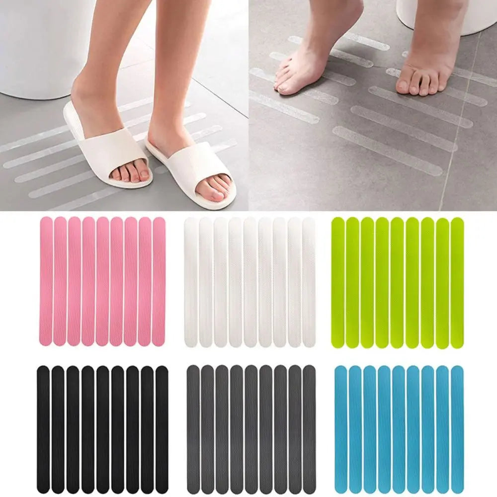 bandes adhésives antidérapantes rose blanc vert noir bleu rayures horizontales moderne adhésif 2cm 20cm