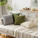 housse coussin polyester gris moderne opacité texture tissée beige clair marron foncé