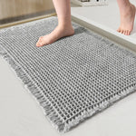 tapis bain anti dérapant microfibre gaufrée moderne beige gris absorbant entrée toilette