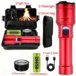 lampe torche rechargeable zoom modes indicateur charge sortie usb type étanche camping