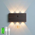 lampe murale led moderne noire bois blanc rechargeable adhésif minimaliste 6w 6leds