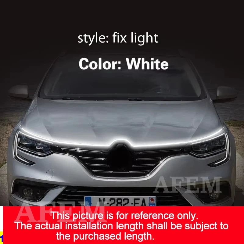 bande lumineuse led rouge blanche adhésive pare chocs avant voiture moderne 12v câbles
