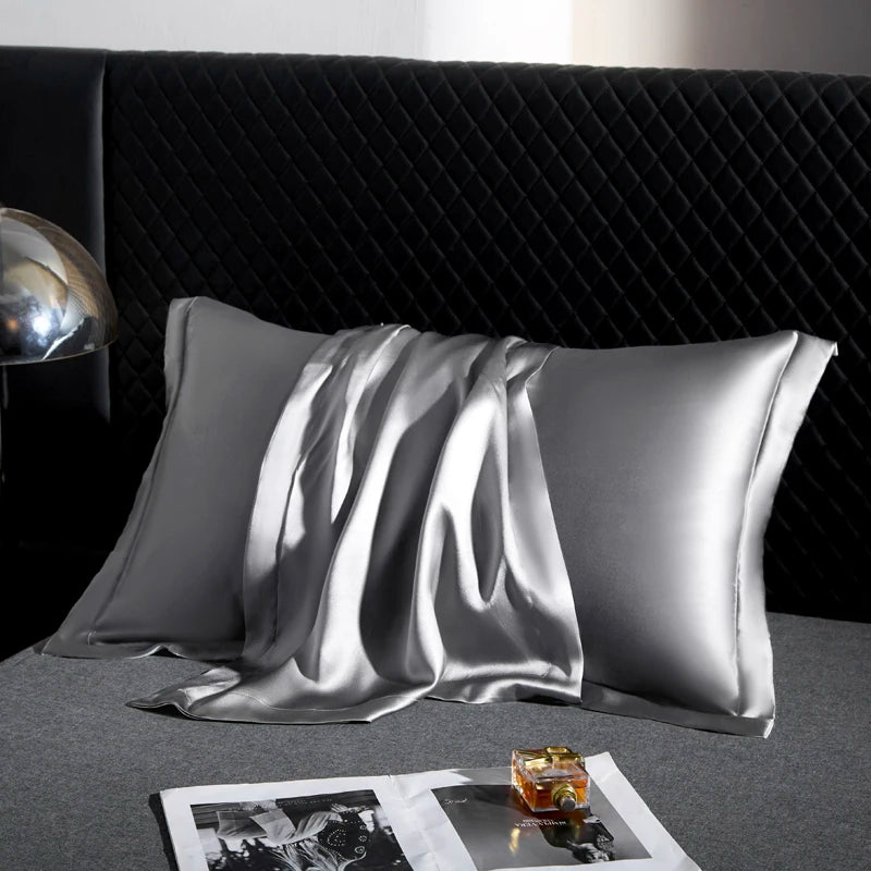 housse coussin soie mûrier gris métallisé satinée contemporaine non toxique environnement