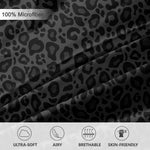 ensemble literie léopard noir moderne couverture taies oreillers motifs animaux