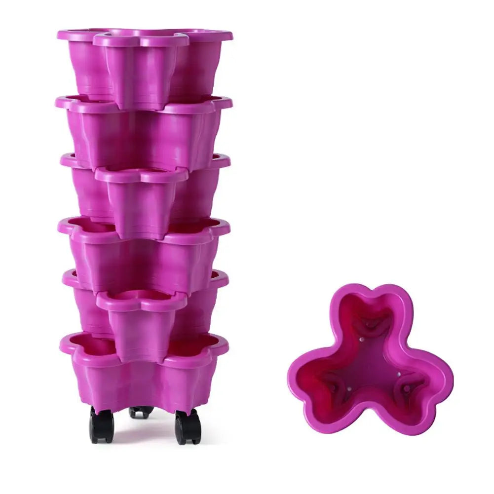 pots fleurs verticaux bleu vert jaune rose gris modernes pratiques roulettes niveaux