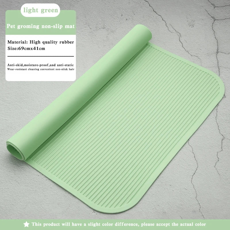 tapis toilettage animal compagnie bleu vert orange rose moderne imperméable 39x56cm 41x69cm horizontal