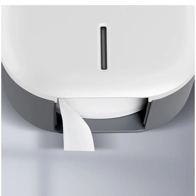 distributeur papier toilette moderne blanc gris vis fixe minimaliste chambre bain commercial