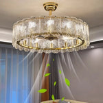 lustre moderne doré cristal élégant lumière multiple chambre salle manger