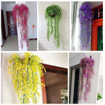 panier suspendu rotin osier jardinière murale fleurs artificielles décoration jardin rustique marron clair