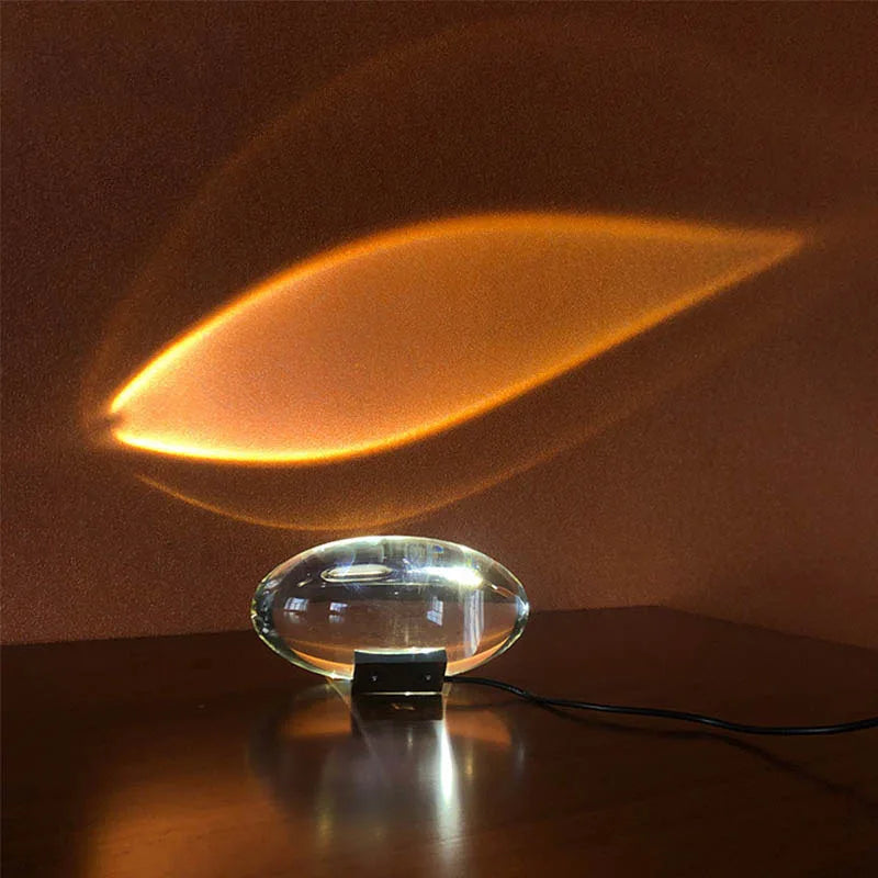 Lampe de chevet moderne éclairée dans une chambre à coucher